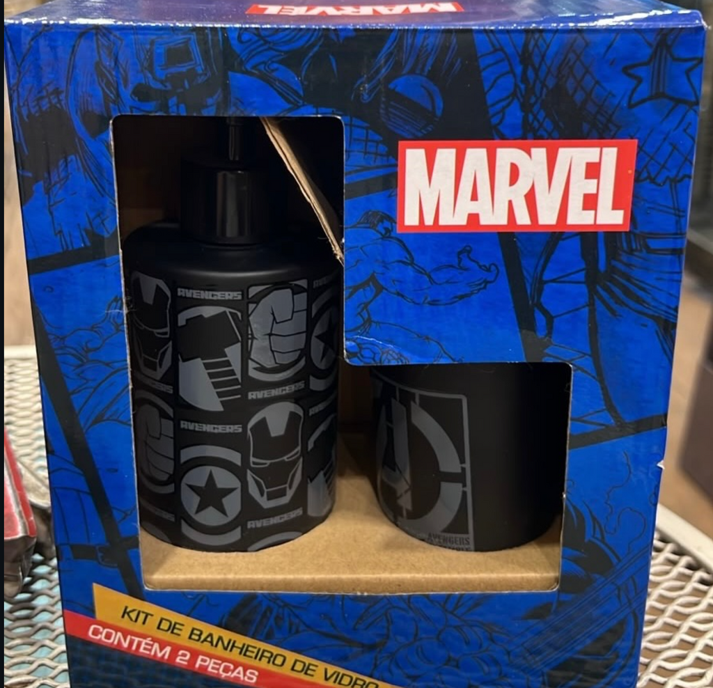 Marvel Avengers Black Glass Bathroom Set